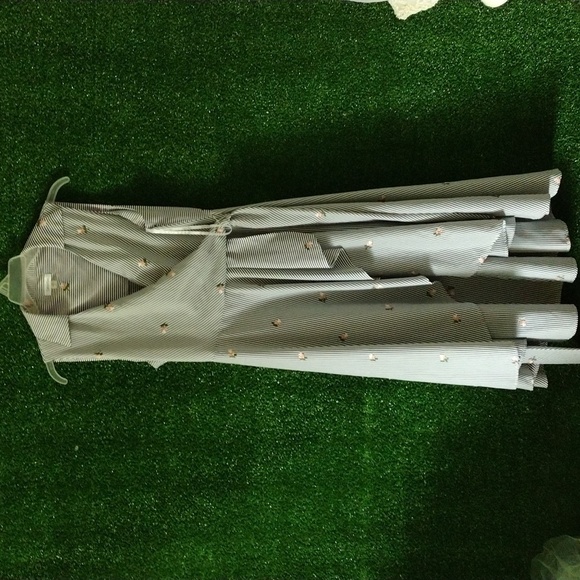 Calvin Klein Black and White High-Low Wrap Dress  Sundress - Picture 3 of 3